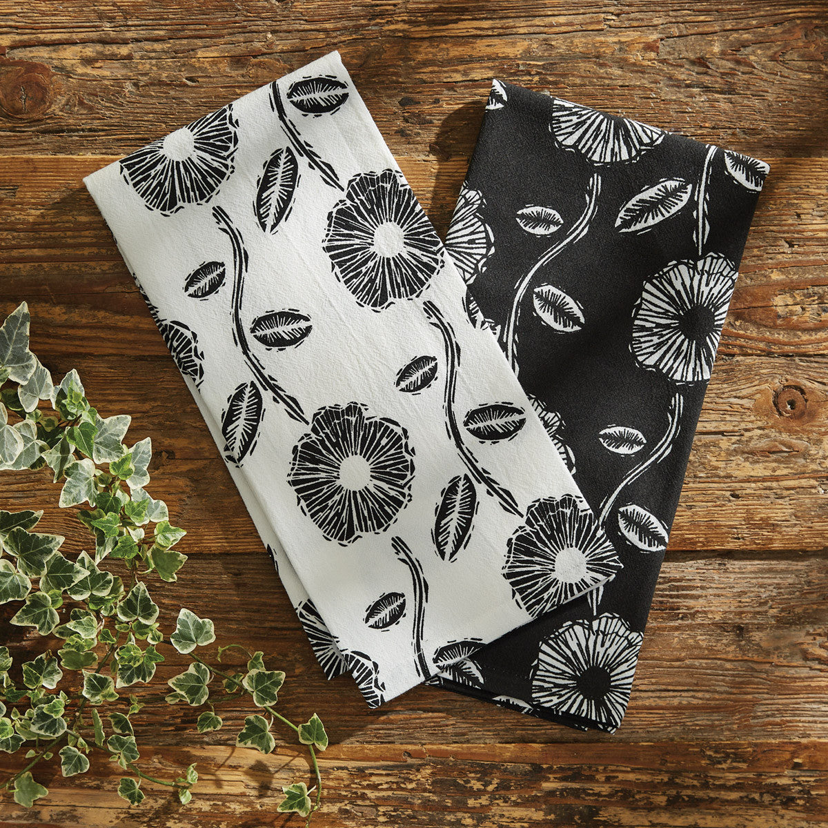 URBAN FLOWER DISHTOWEL SET (SET OF 2)