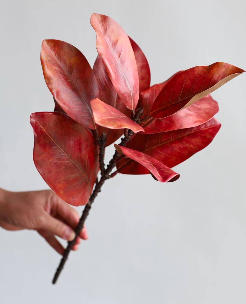 22"Realistic Magnolia Stem-10 leaves