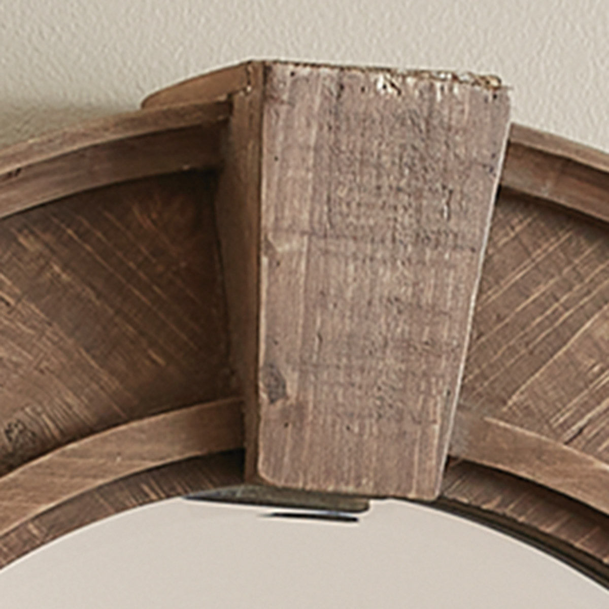 OVAL DISTRESSED WOOD MIRROR