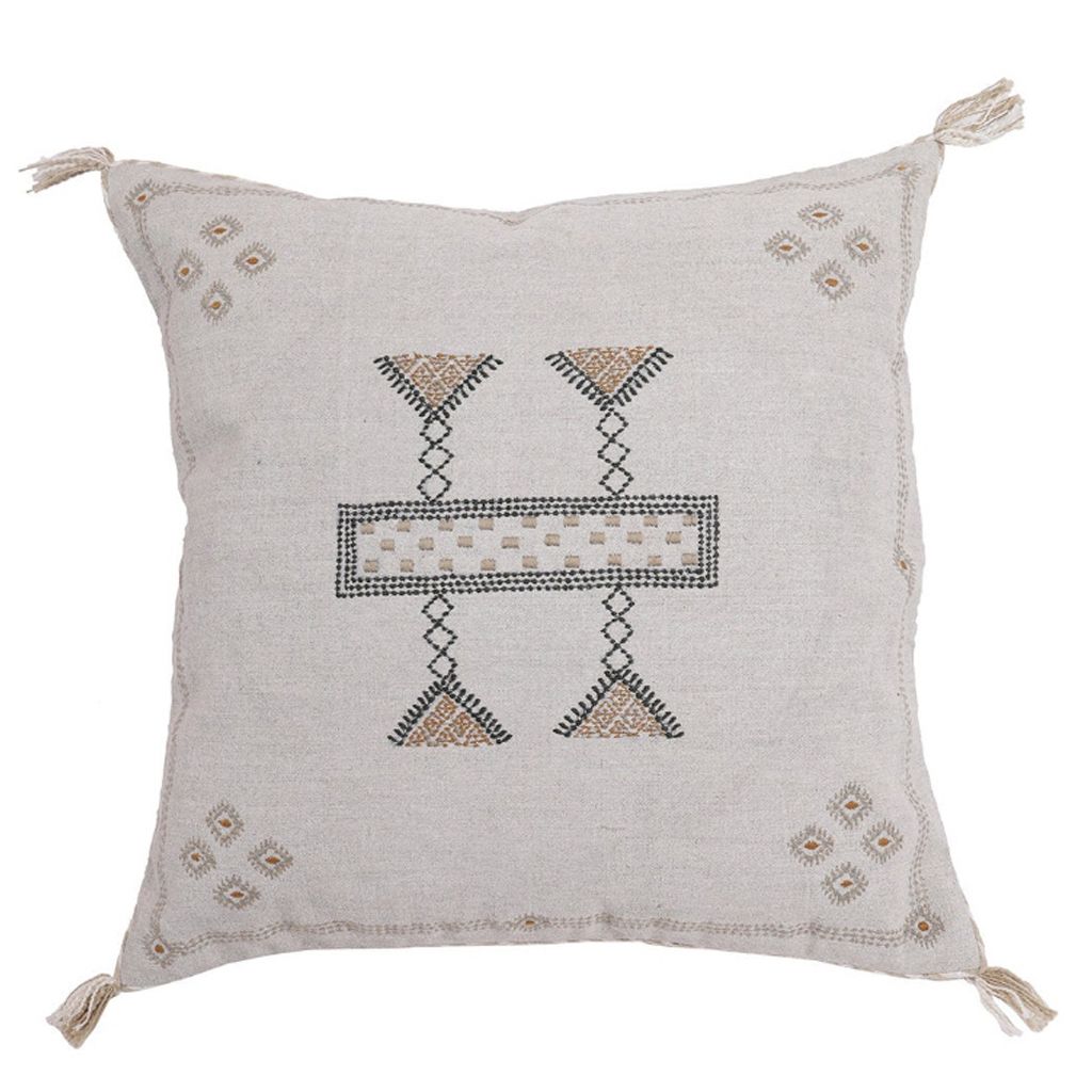 Cactus Silk Inspired White Linen 20" X 20" Pillow Cover