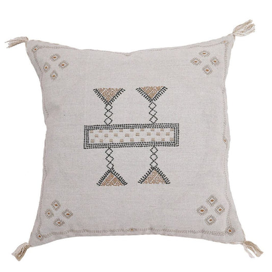 Cactus Silk Inspired White Linen 20" X 20" Pillow Cover
