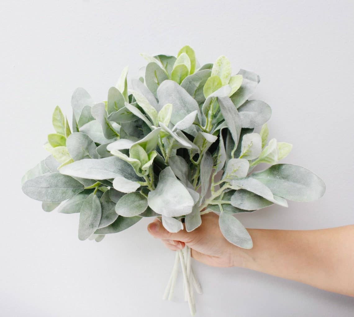 14“ ”Realistic Flocked Artificial Lamb's Ear
