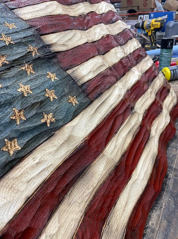 Textured Wavy Flag Wooden Sign