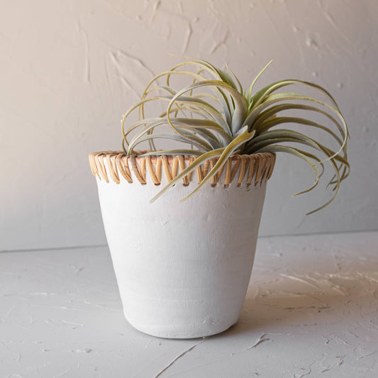 Boho Terracotta Planter White