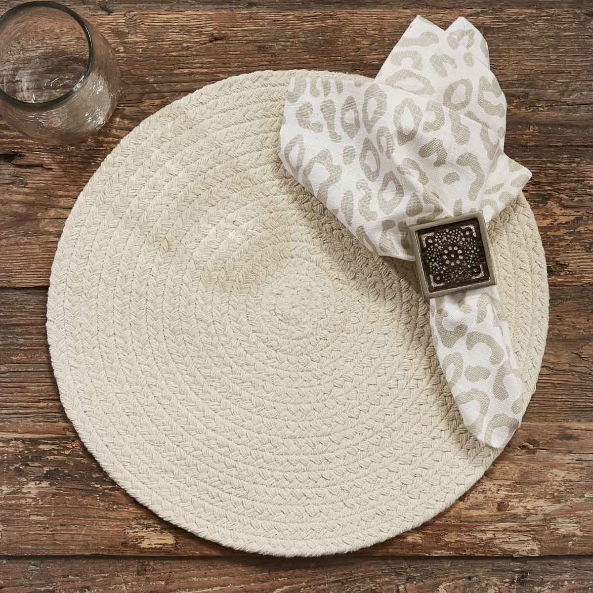 ESSEX ROUND PLACEMAT - PEBBLE (SET OF 4)