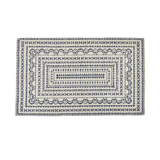 ZURI MEDALLION PRINTED RUG 2'X3' - NAVY