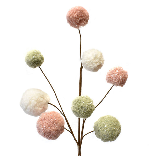 Boho Pom Pom Spray- Terr Cotta/Sage/Cream 24''