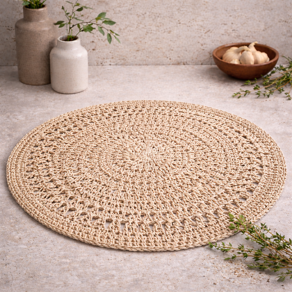 Handcrafted Natural Jute Placemat, Set of 2 or 4