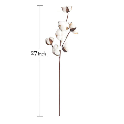 21" Cotton Stem-10 Large Cotton blossoms