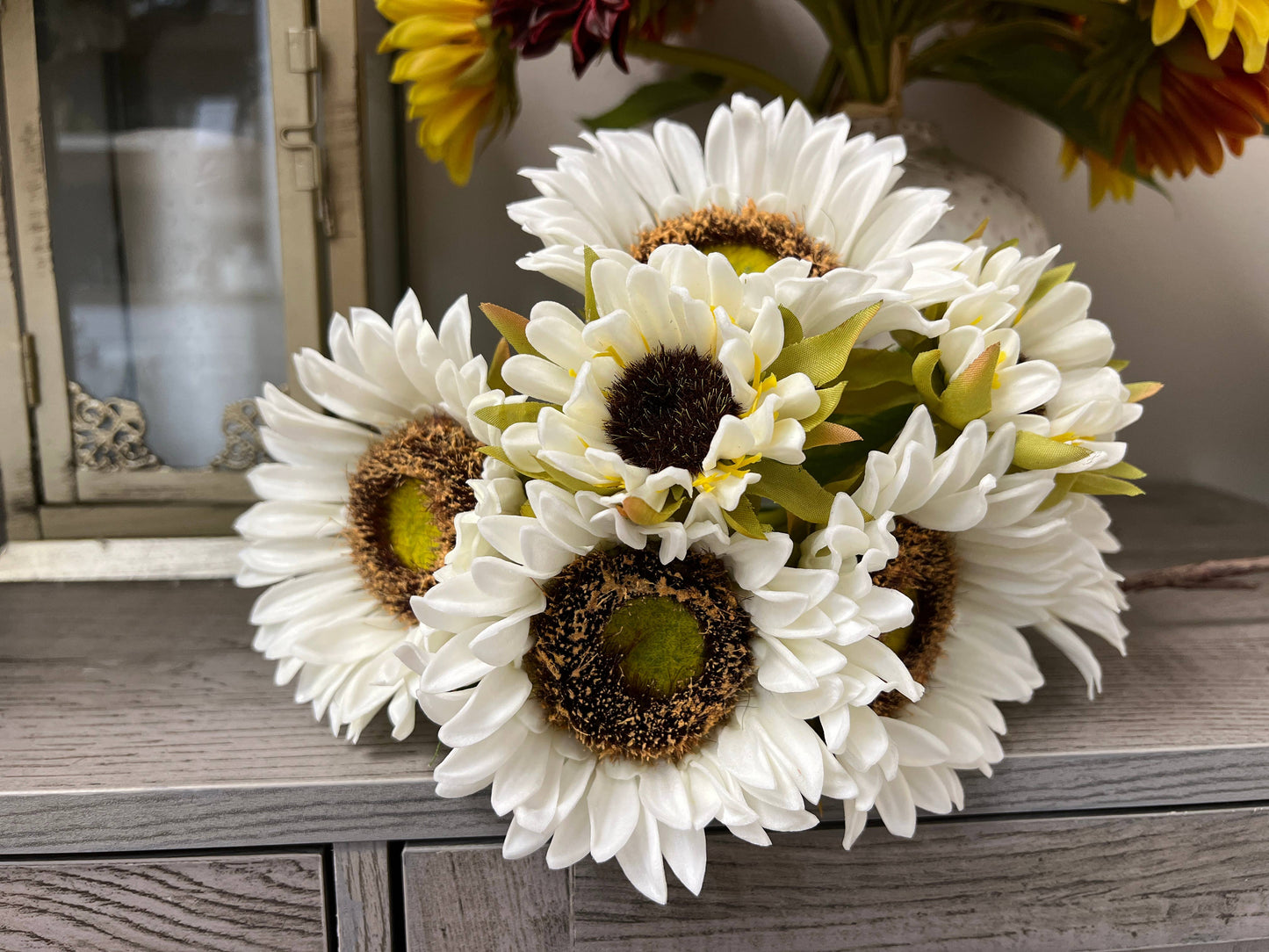 Pack of 7Stems-Rustic antique -Sunflower Bouquet