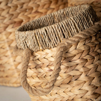 BASKET SET OF 3 WITH ROPE HAND