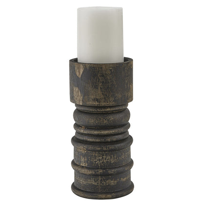 Rustic Short Candlestick - Black