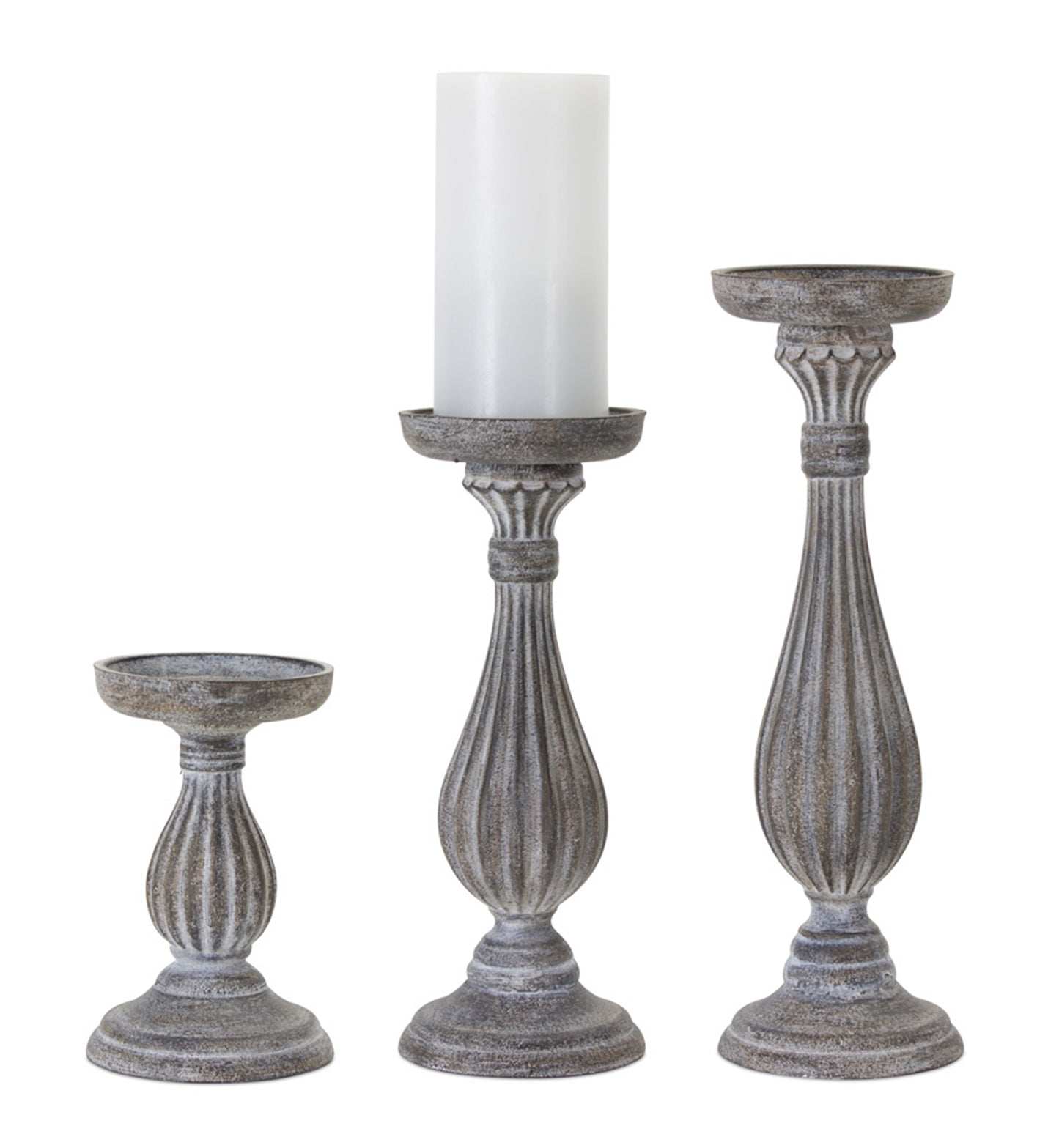 Candle Holder Set of 3 -Grey