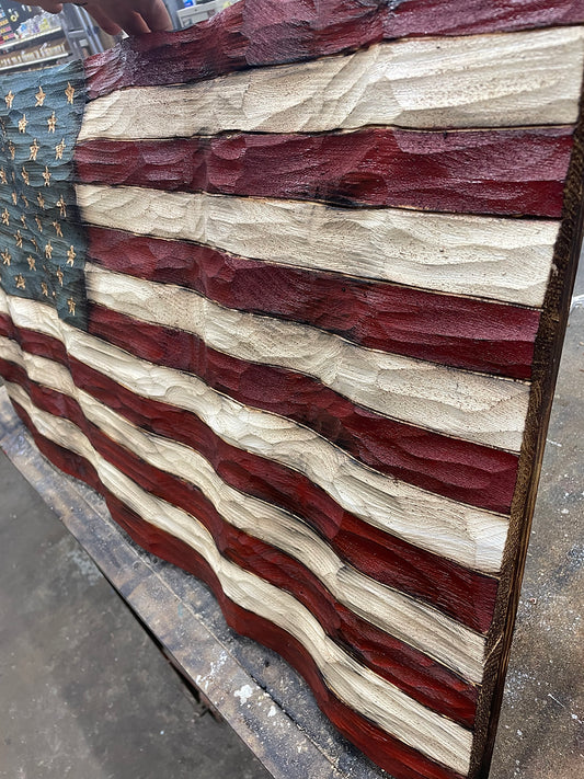 Textured Wavy Flag Wooden Sign