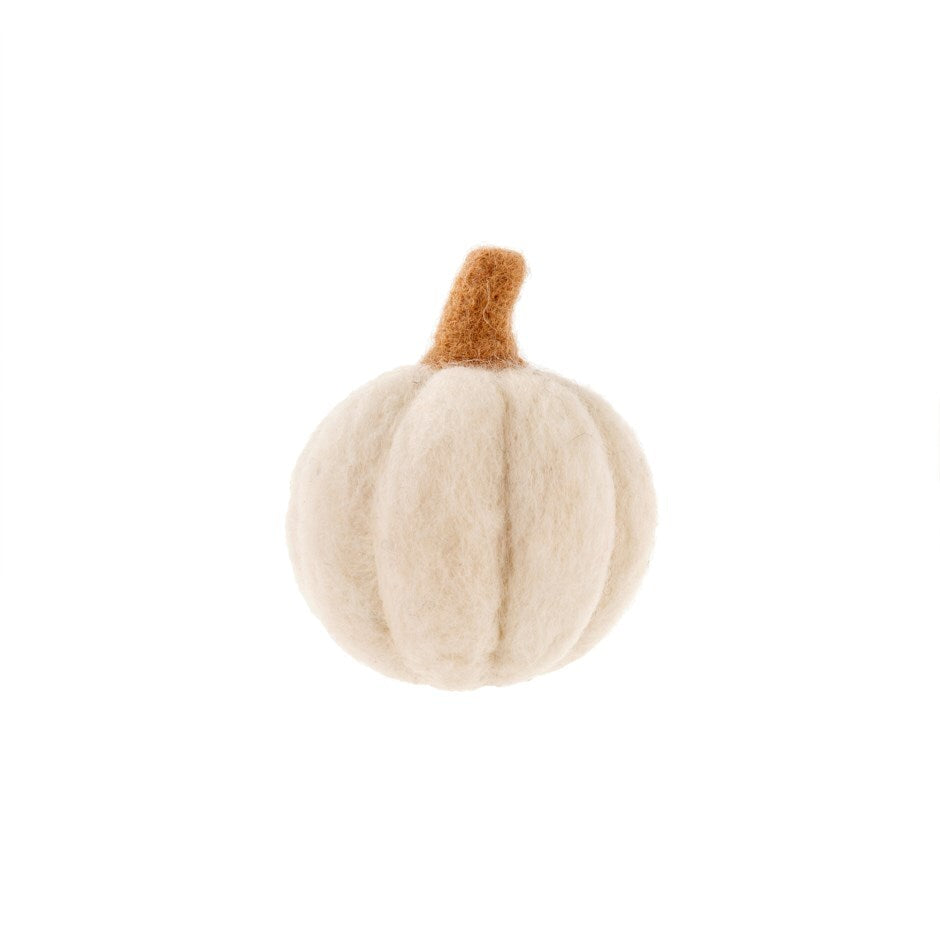 Fair Trade Felt Pumpkin, White