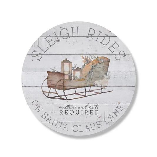 Sleigh Rides Circle Sign