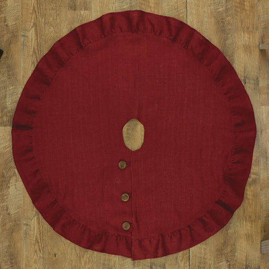 JUTE BURLAP TREE SKIRT RED