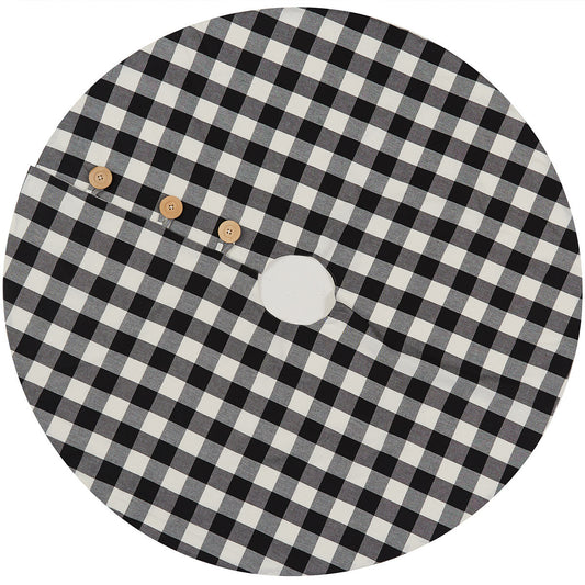 WICKLOW CHECK TREE SKIRT 52' - BLACK & CREAM