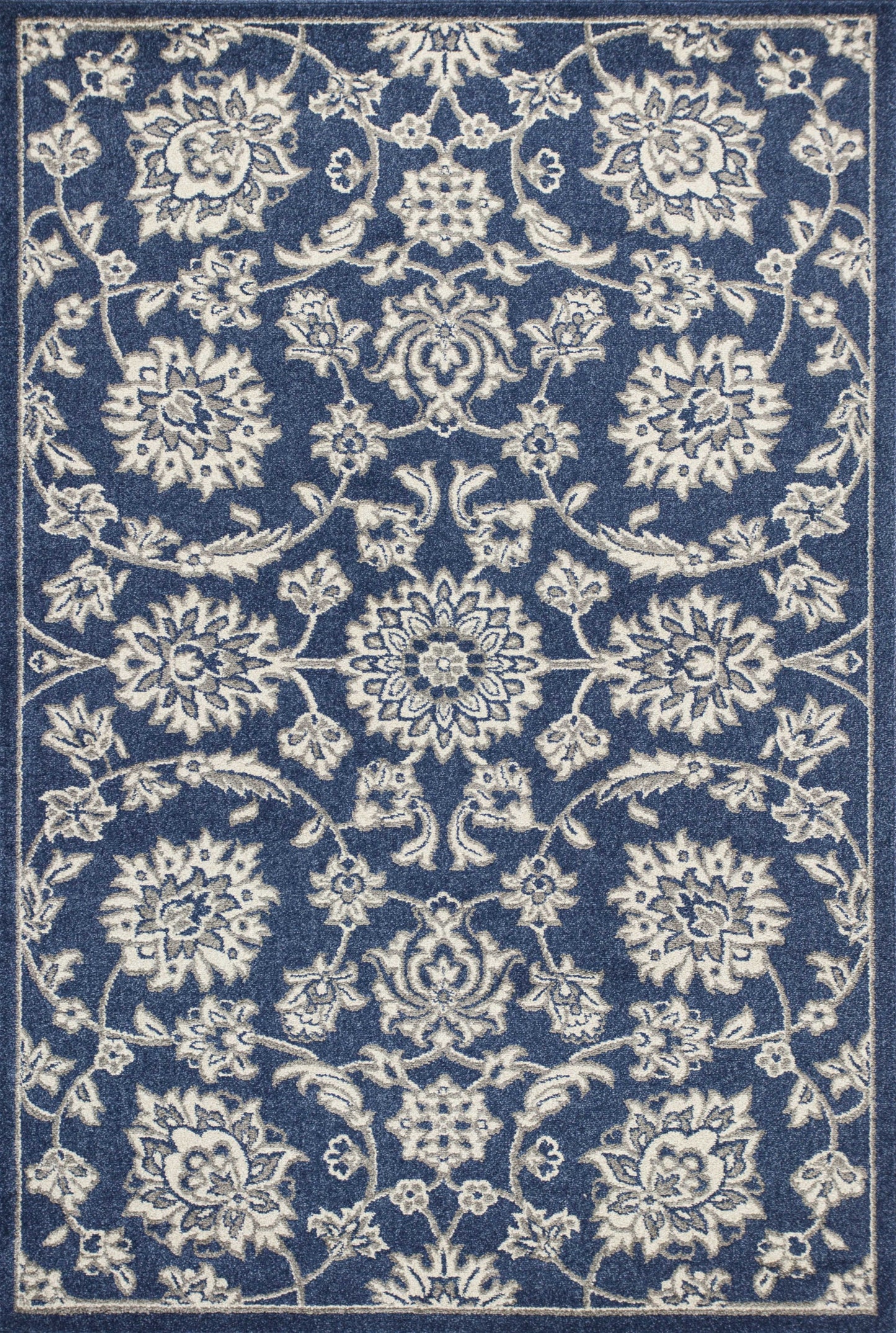 Denim Floral Vine Area Rug