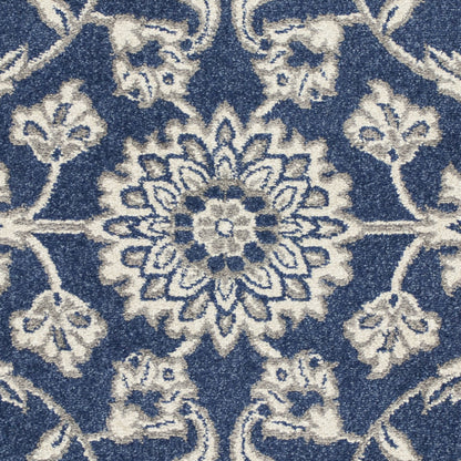 Denim Floral Vine Area Rug