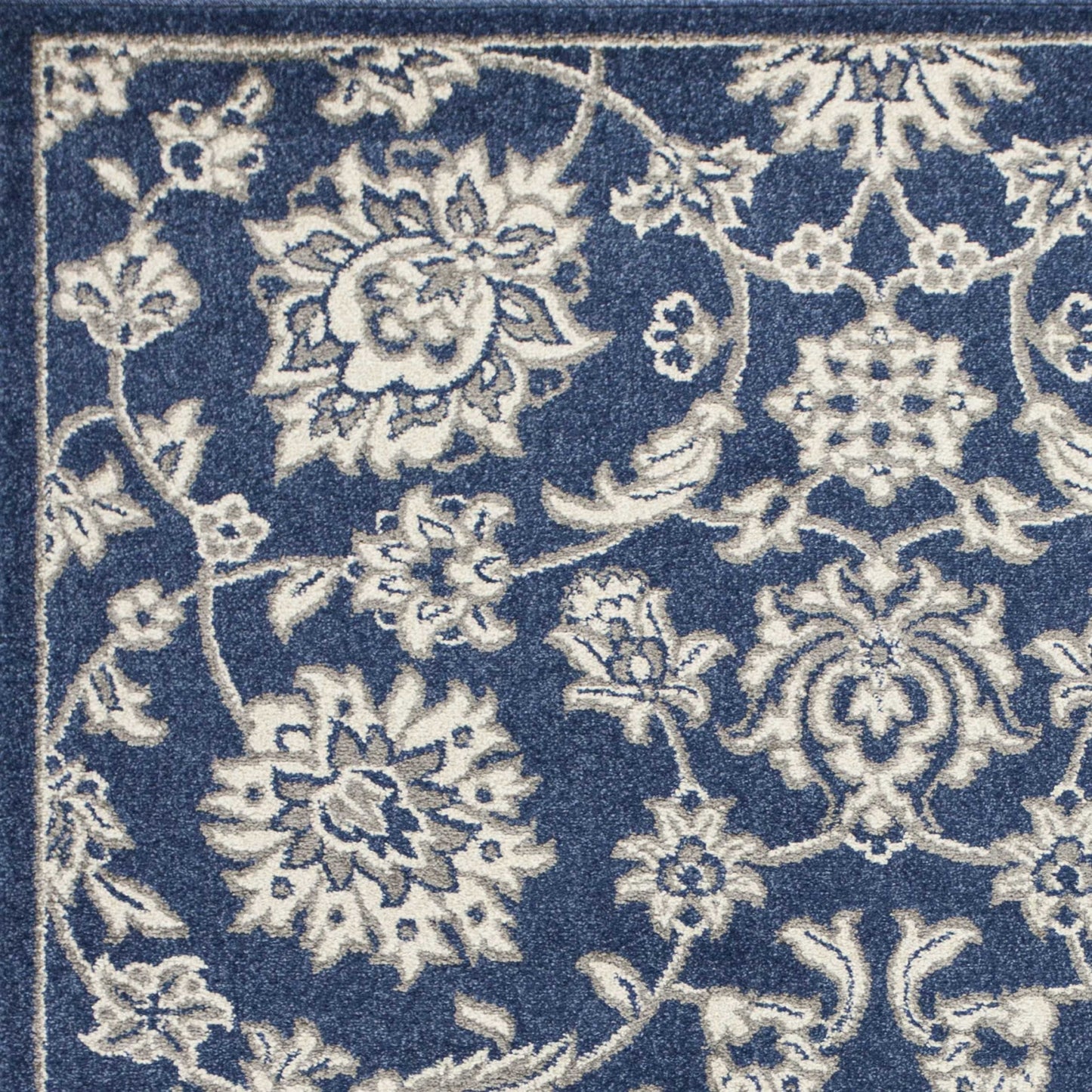 Denim Floral Vine Area Rug