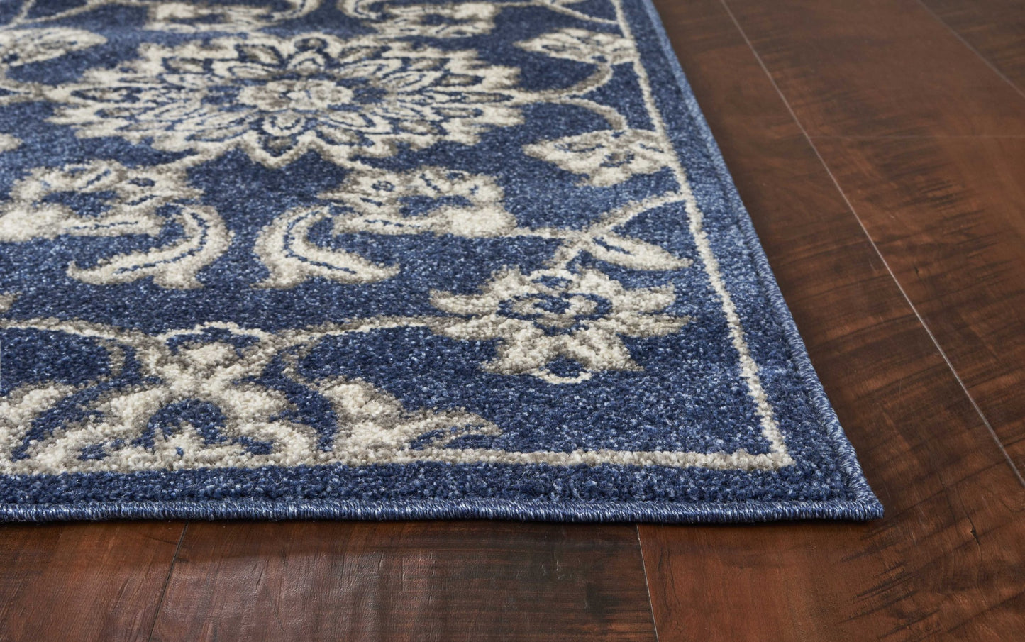 Denim Floral Vine Area Rug