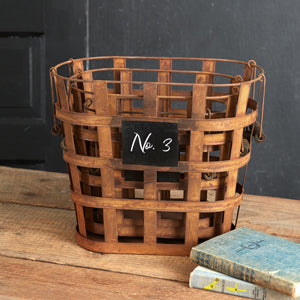 Metal Rustic Numbered Baskets (Set of 3)