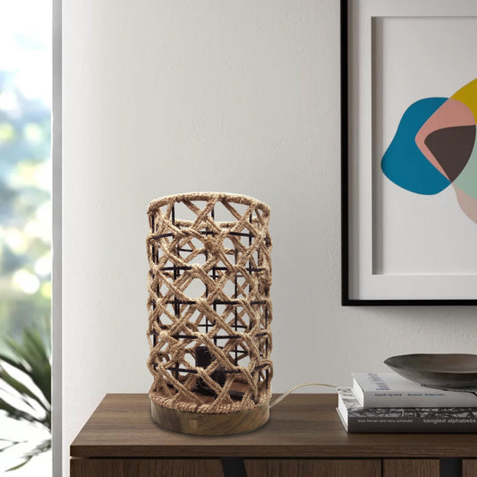 Modern jute and Cylinder Table Lamp