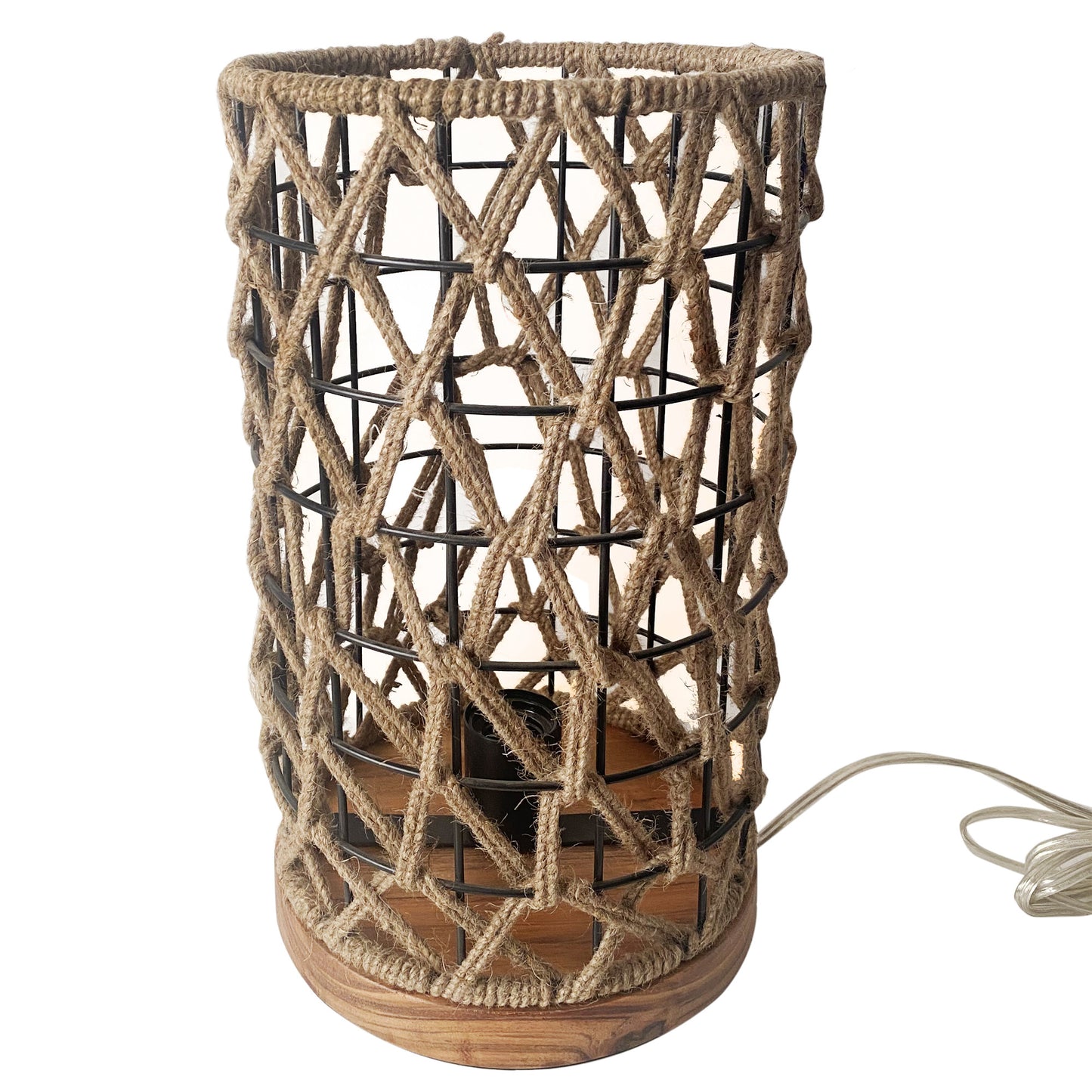 Modern jute and Cylinder Table Lamp