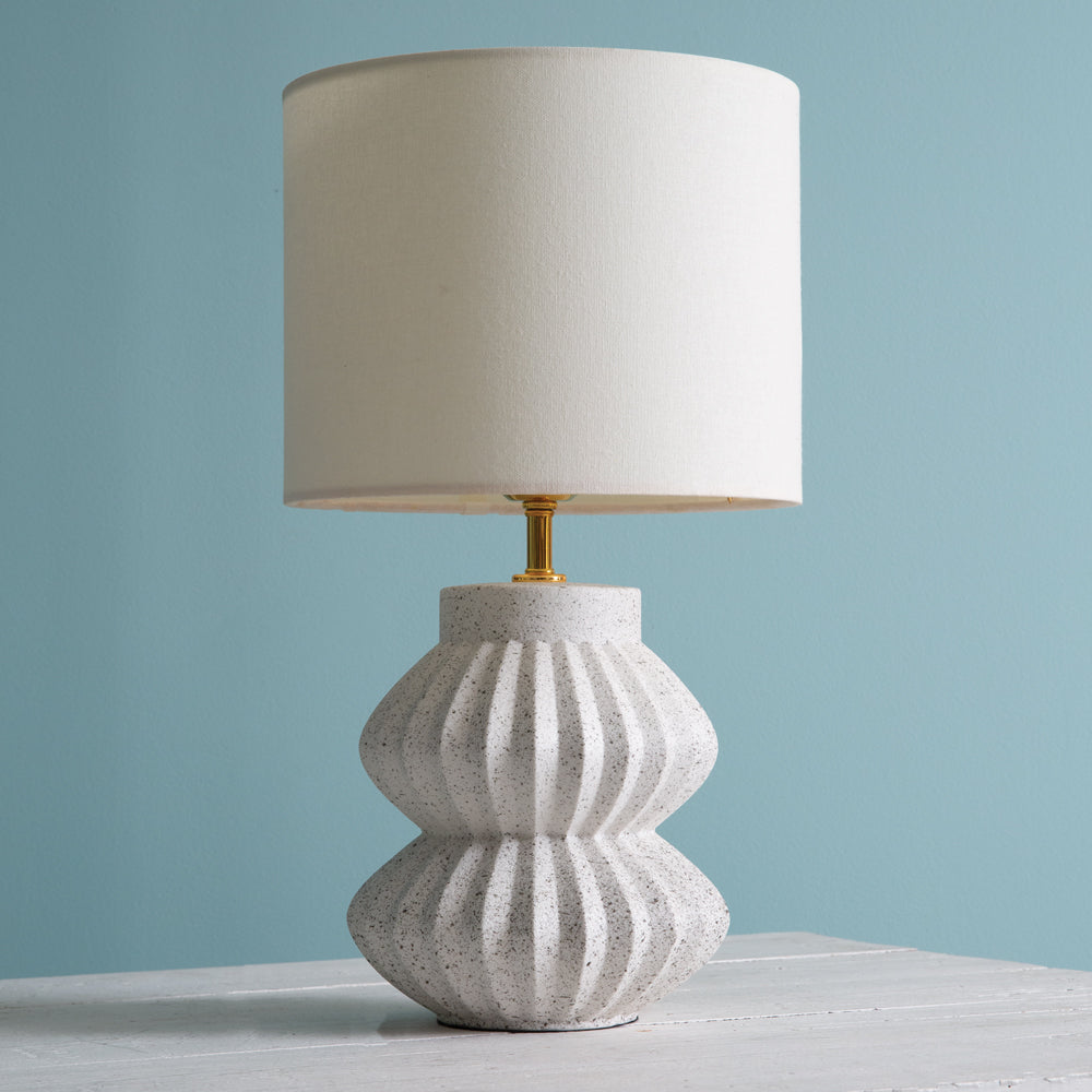 Scalloped Resin Tabletop Lamp