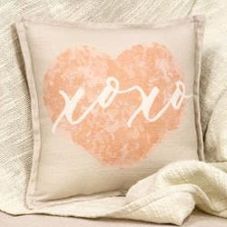 Pink Heart Graphic Pillow